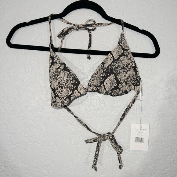 NWT Andie Snakeskin Print The String Bikini Top Size Large‎ - Picture 2 of 6